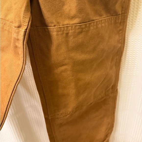 Carhartt Canvas Cargo Dark Tan Bib Carpenter Overalls Youth Boys Sz 10 - Picture 8 of 16